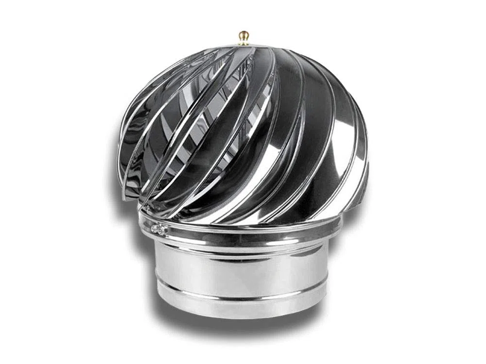 Windgetriebener Edelstahl Dachventilator Dachlüftter Dachhaube System Ø 180