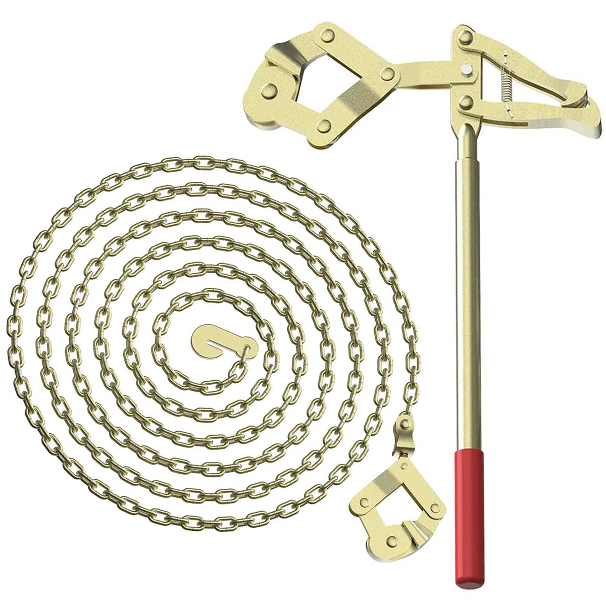 Robustes Maschendrahtzaun-Werkzeug mit 50 m Kette – 1000 kg Drahtzieher und Spanner für Stacheldraht, Bauernhofzäune, Ranch und Zaunreparatur (1 Stück)