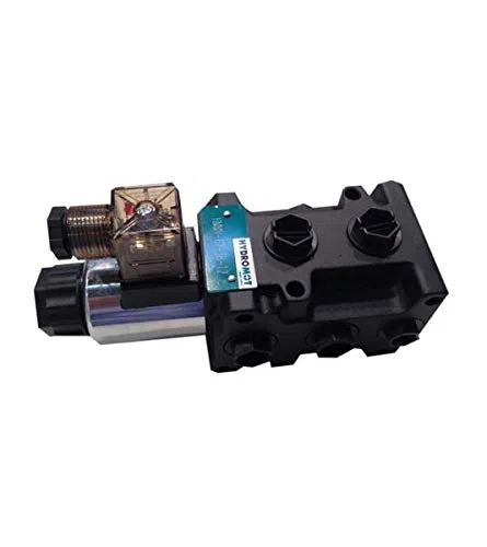 Magnetventil, 6/2 Wegeventil mit 60 Liter/min Durchflussmenge. Anschlüsse 1/2 Zoll, Maximaler Betriebsdruck 250 bar. Ventilspannung 24V