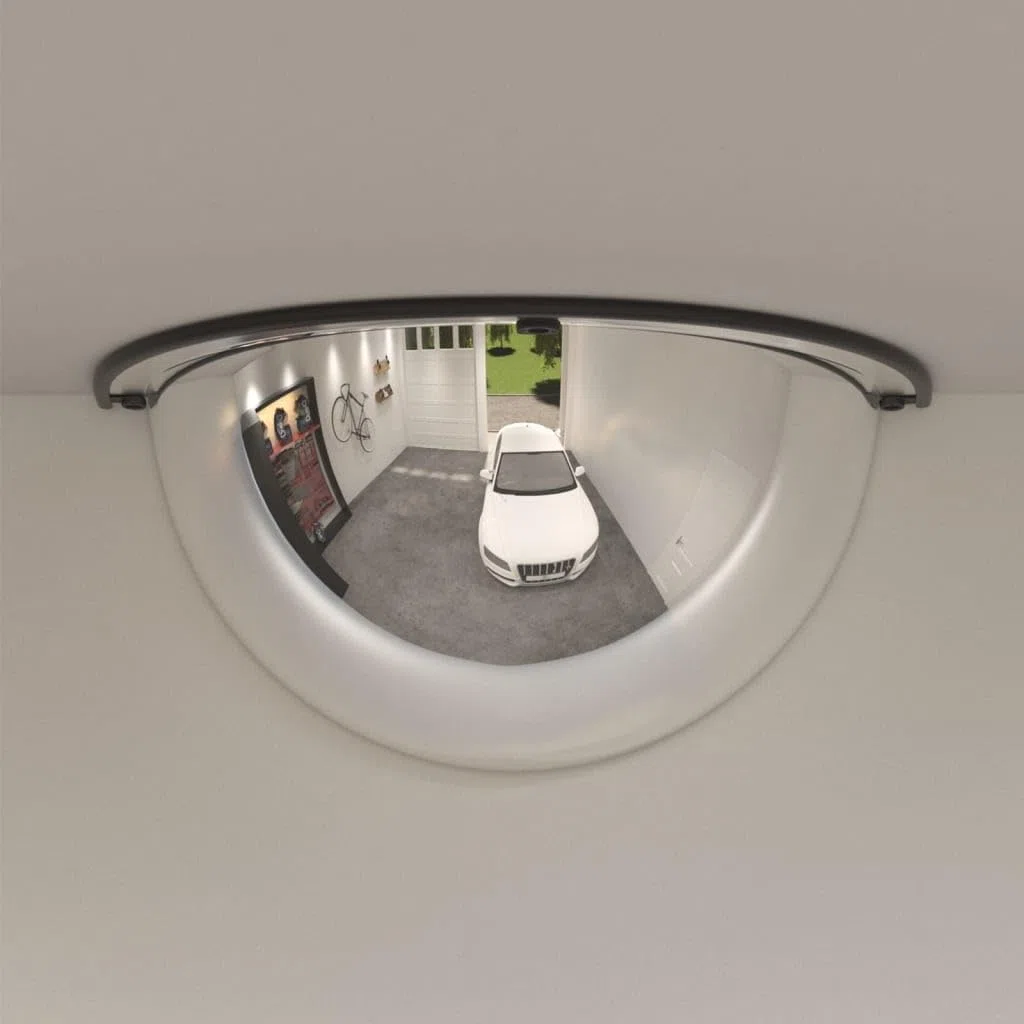 2 STK. Verkehrsspiegel Halbkuppel 40 cm Acryl - Sicherheitsspiegel für Übersicht und Unfallprävention