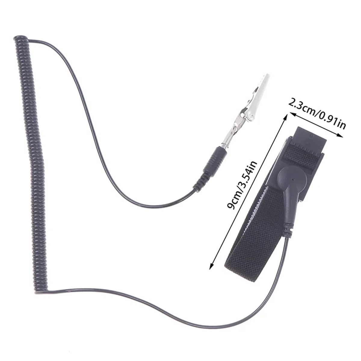 Antistatisch, Kabelgebundenes antistatisches Metallarmband, verstellbares Entladungskabel, Armband, Handerdungskabel, schnurloser kabelloser Clip