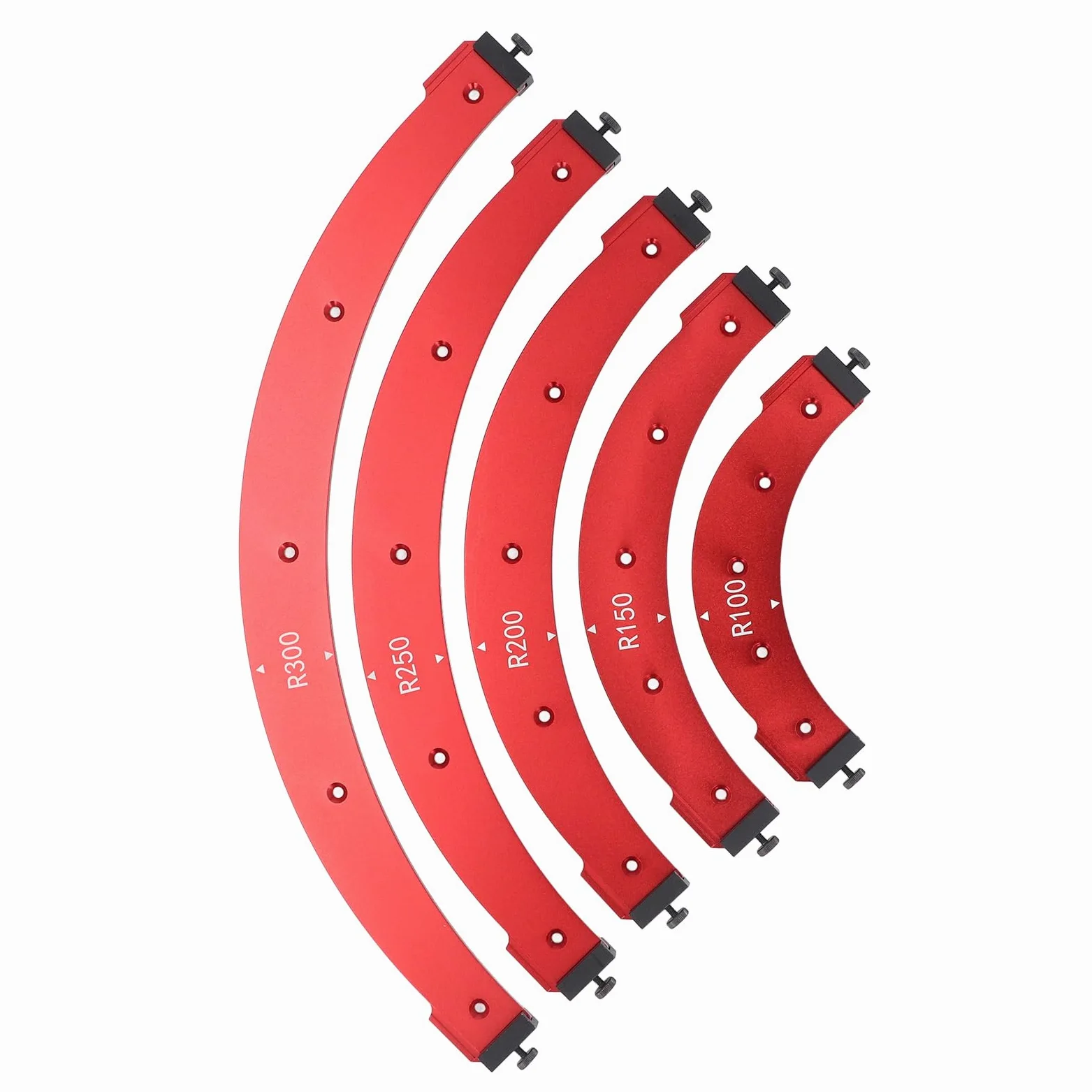 Radius-Vorrichtungs-Frässchablonen, Eckfräsen-Schablonen aus Aluminiumlegierung, Trimmen von Runden Ecken-Schablonen, Schnellvorrichtung mit Fräser-Radius-Schablonen-Kits, für