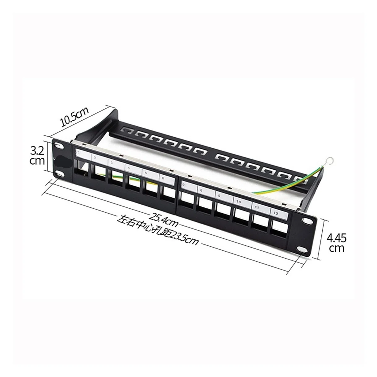 12-Port Blank Patch Panel - for Cat.5e/Cat.6 Ladder Module - 10-Zoll-Rackmontage