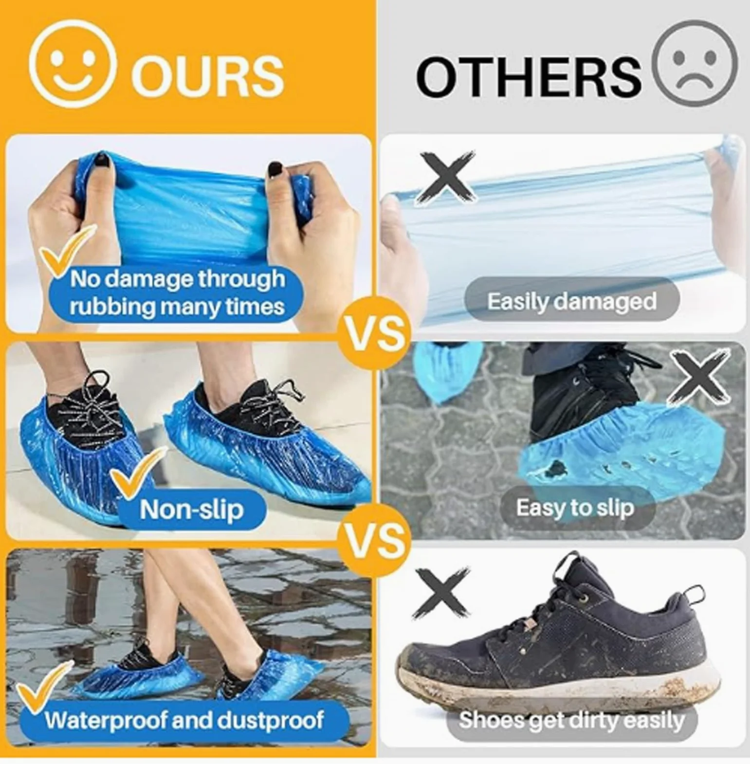 üBerschuhe (100–2000 StüCk), Einweg-üBerschuhe füR Schuhe und Stiefel, Wasserdicht, rutschfest, StrapazierfäHig(1000 Pieces)