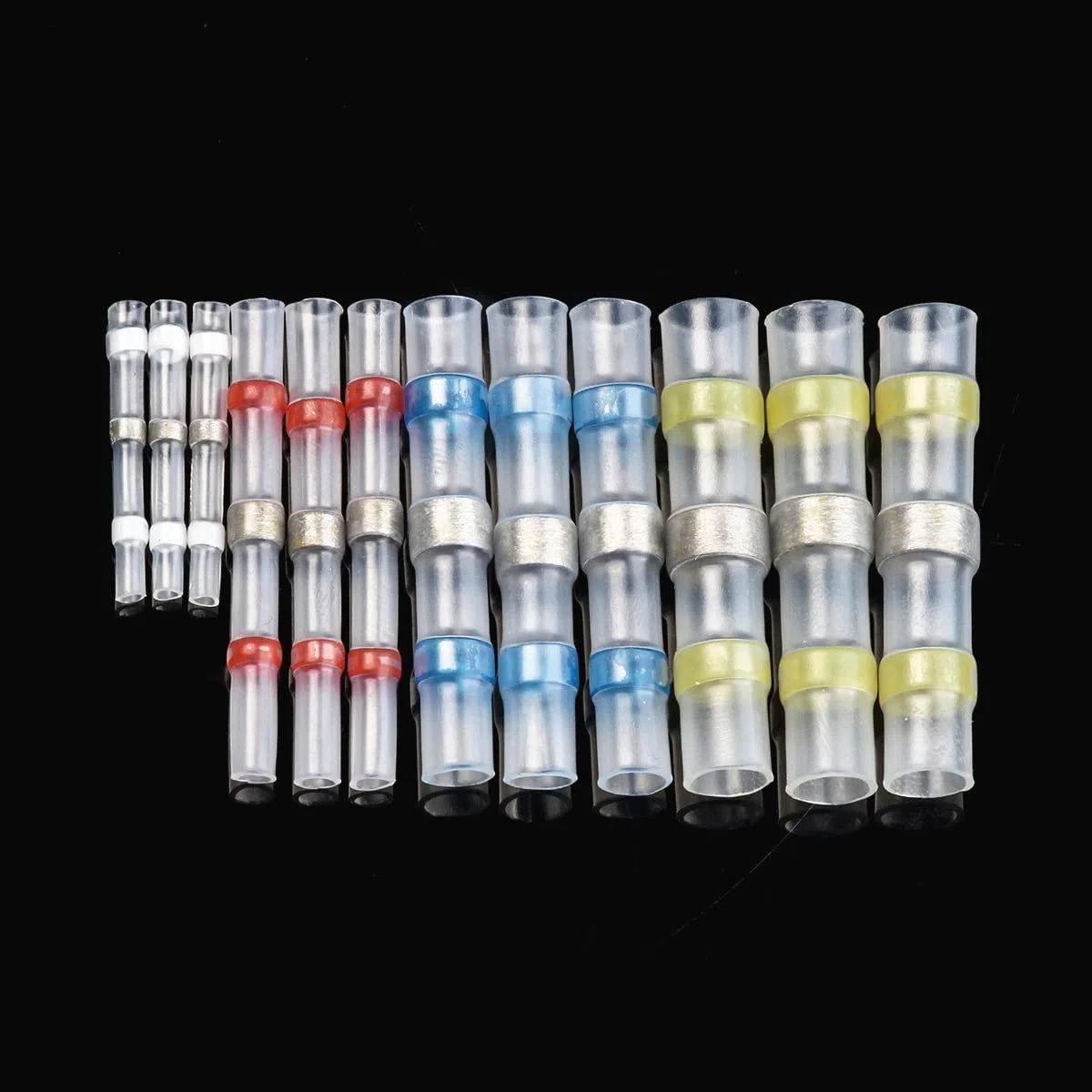 Schrumpfschlauch 1000/50. 0pcs. wasserdichte Wärmeschrumpfschmiedekabel Verbinder Kupfer Lötdichtungsdrahtanschlüsse Thermische Schrumpfungshülsenspleiß Schrumpfschlauch Set(White,1000PCS)