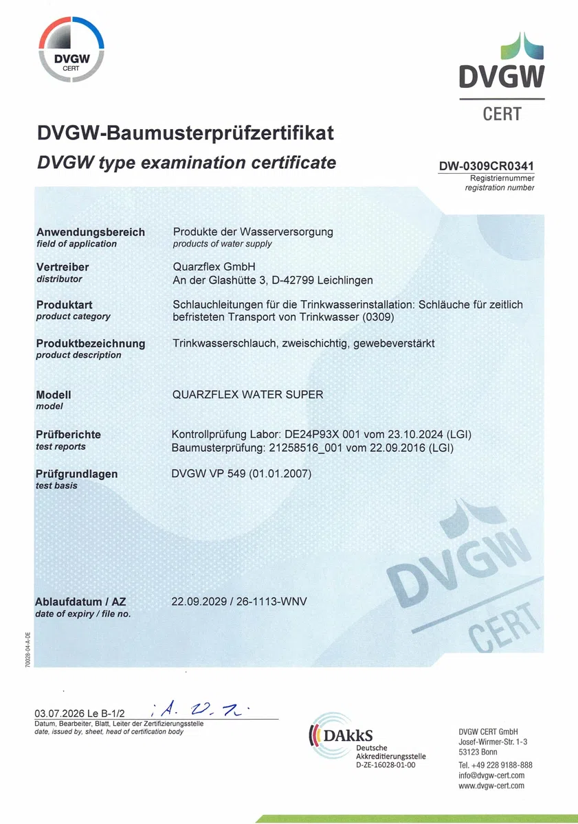 Trinkwasserschlauch 13 mm, 30 m Rolle KTW/DVGW