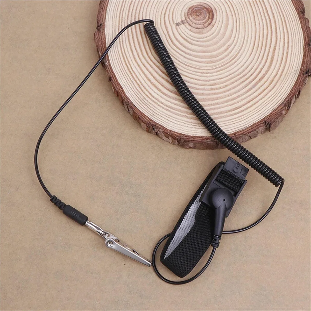 Antistatisch, Kabelgebundenes antistatisches Metallarmband, verstellbares Entladungskabel, Armband, Handerdungskabel, schnurloser kabelloser Clip