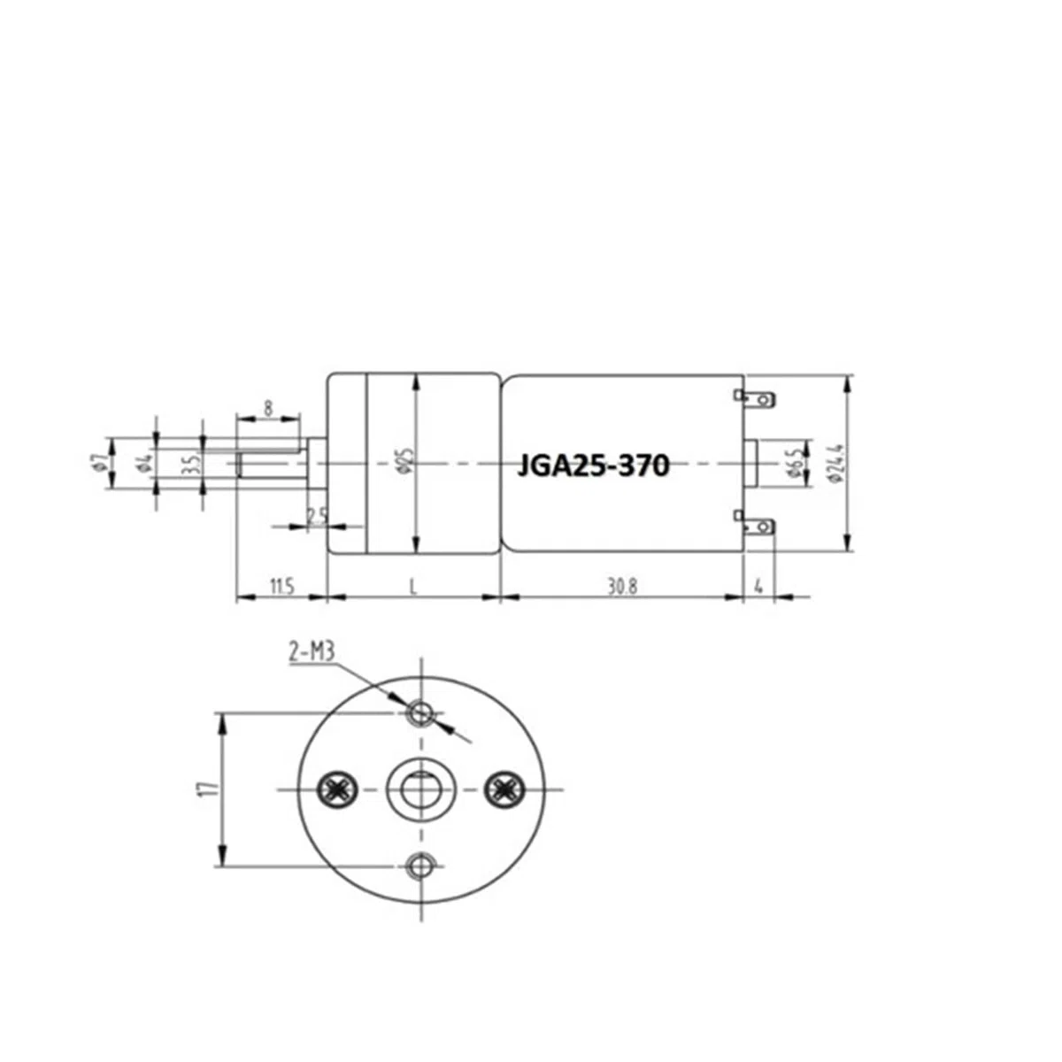 DC 12V Getriebemotor JGA25-370 Mini-Untersetzungsgetriebemotor for Spielzeug, langsamer Elektromotor, Mikrogetriebe-Untersetzungsgetriebe(60rpm)