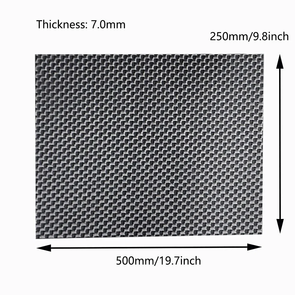 3K Kohlefaser Platte Karbon Carbonfaserplatten Laminatplatte Schwarz Hoher Härte Leinwandbindung Matt für Drohnenrahmen Dicke:7mm,250mm*500mm
