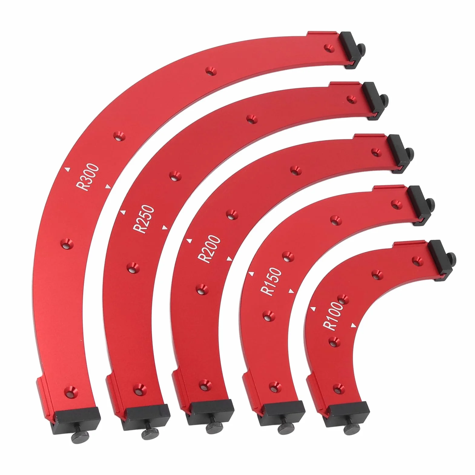Radius-Vorrichtungs-Frässchablonen, Eckfräsen-Schablonen aus Aluminiumlegierung, Trimmen von Runden Ecken-Schablonen, Schnellvorrichtung mit Fräser-Radius-Schablonen-Kits, für