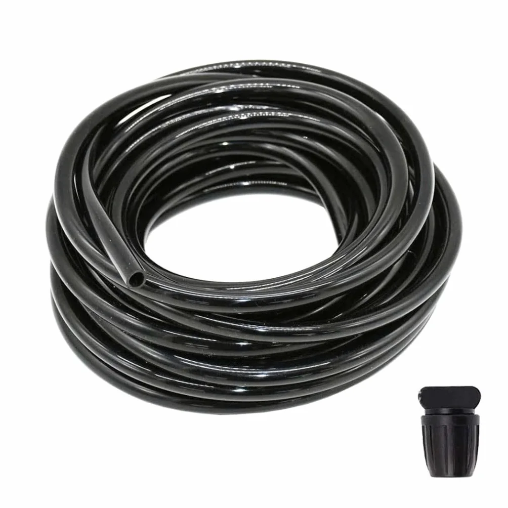Tropfbewässerungsband, 8/11 mm Garten-Tropfbewässerungsschlauch, 3/8 Zoll PVC-Schlauch, 5–30 m, mit schwarzem Endstopfen(25m)